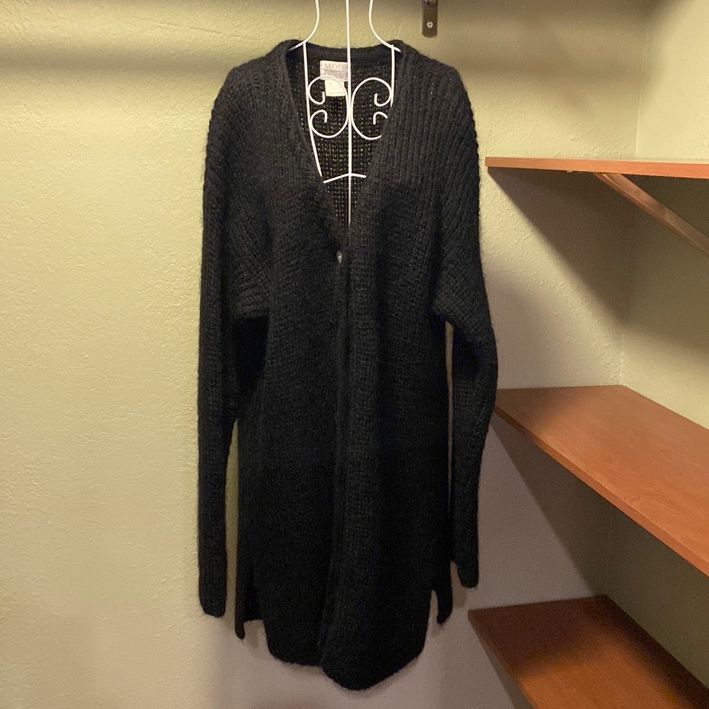 Large vintage Victoria Secret Moda international Long Black Mohair Sweater